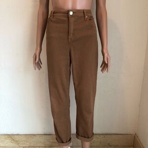 Chico’s The So Slimming Girlfriend Tan Crop Denim Jeans Pants Women’s Size 1 (M)